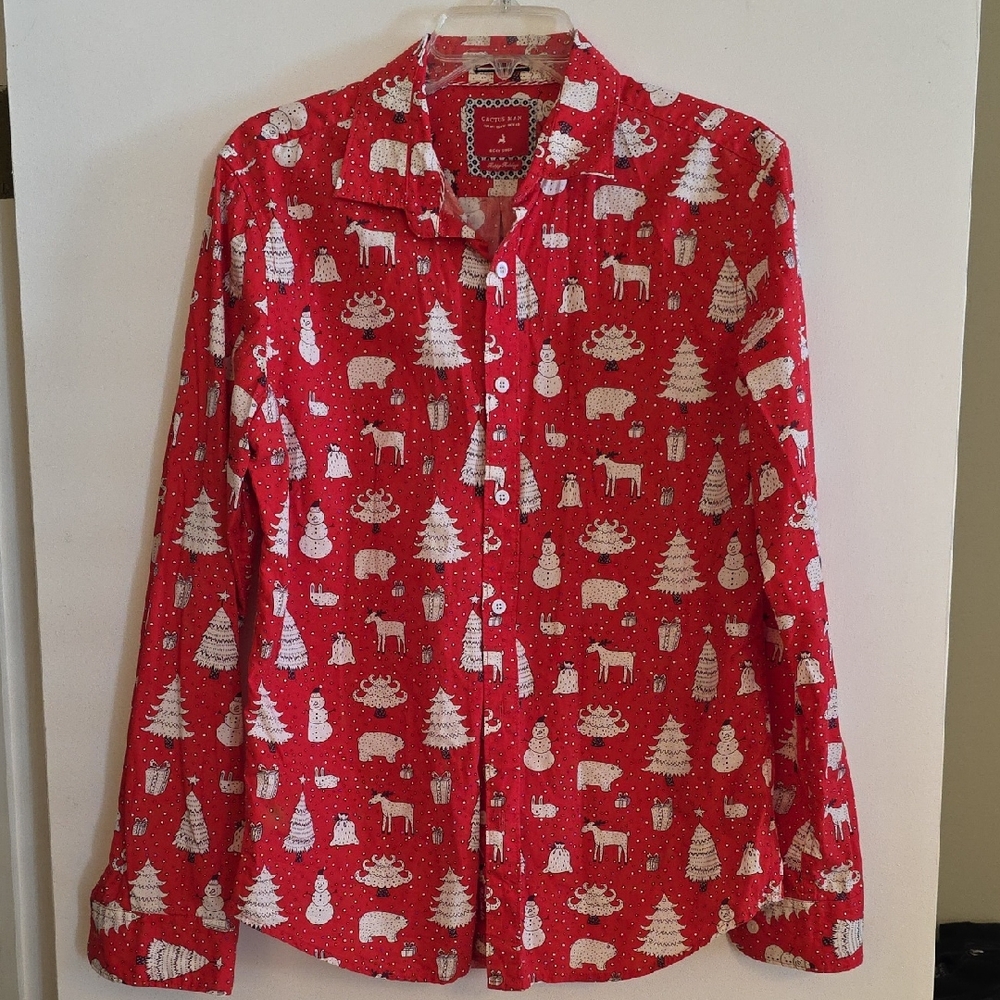 Cactus Red and White Festive Shirt
